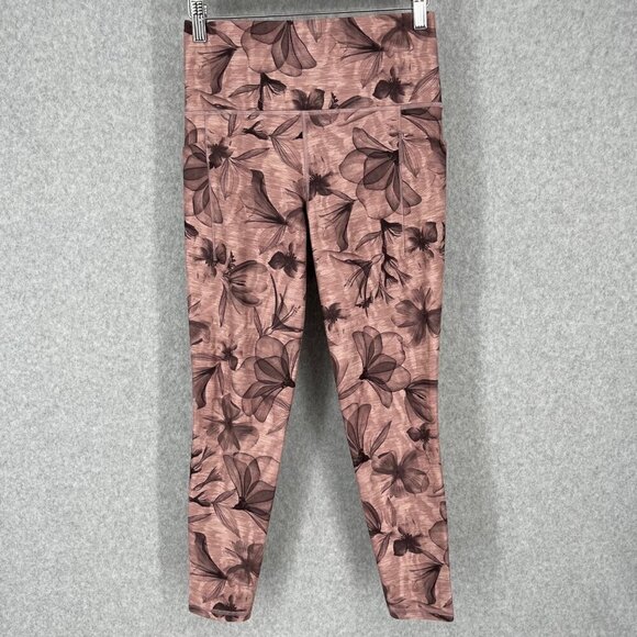 Athleta Pants - Athleta Salutation Stash Pocket II 7/8 Legging Size S Pink Floral Print Casual